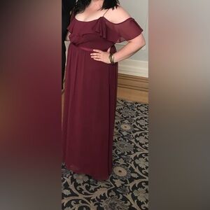 David’s Bridal Dress, Size 18, maroon